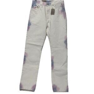 Levis 501 Original High Rise Straight Leg Tie Dye Pastel Denim Jeans Women 27X32